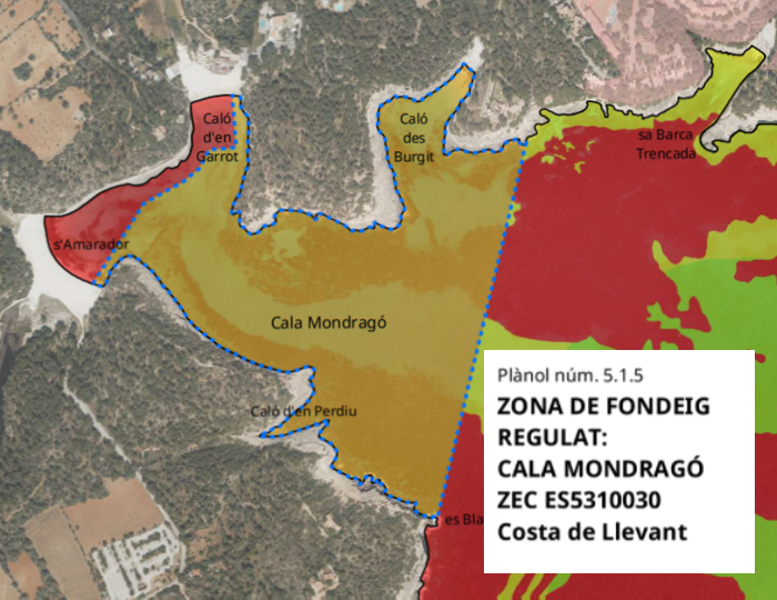 Mapa Cala Mondragó